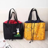 外貿日本原單購物袋收口袋-一組2個 （ 黑+黃各一）