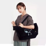 史努比購物單肩包 （黑）