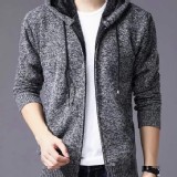 男款加絨拉鏈針織外套（深灰）一般 適合65-75公斤（2XL標）