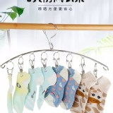 8夾不鏽鋼弧形衣襪夾【3個】