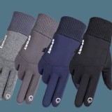 冬季觸屏加絨手套👉 男（均碼）通用、 顏色：黑（缺色隨機）