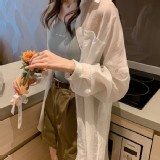 大碼寬鬆防曬罩衫 （白）