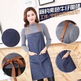 簡約素色防水牛仔圍裙