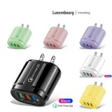 馬卡龍色快充三孔充電頭*2個