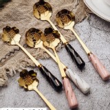 浪漫樂活ING立體花朵優雅甜品勺 一組5支