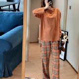 格格舒適長袖家居套裝（橘）