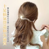 女神十足金屬風珍珠髮夾（一包3支款式混搭）一組［2包］