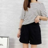 側口袋短褲- 黑