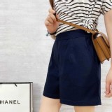 側口袋短褲- 藍