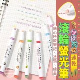 曲線花紋速乾滾輪螢光筆 市售一盒88 特價一組2盒