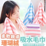 柔軟親膚珊瑚絨吸水毛巾(一包3入）〔2包〕