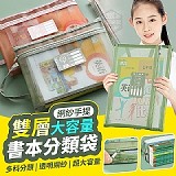 網紗雙層大容量書本手提袋【4個】