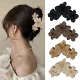 奶茶色花朵抓夾｜4入組 顏色隨機