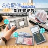 (2入/組) 簡約便攜透氣網紗3C配件文具整理收納袋
