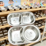 A二格方款 /小新兒童304不鏽鋼分格餐盤