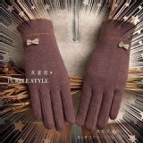 優雅舒適名媛 保暖觸屏手套 A.紫色