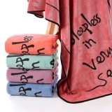 加厚超柔珊瑚絨印花浴巾 A.粉