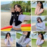 韓版小雛菊冰絲防曬防蚊袖套A.粉