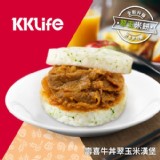 【KKLife】壽喜牛丼翠玉米漢堡3入/袋[只有1袋]