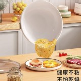 木質感強化白陶不沾平底鍋30cm帶蓋 特價：$319