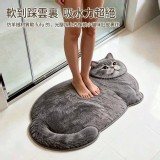 軟綿綿大肥貓仿羊絨地墊 B.藍貓