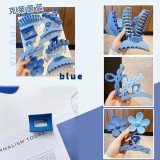 氣質磨砂藍髮夾-8件套