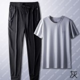 夏季男潮流韓版短袖運動套裝-灰色