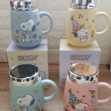 NOOPY 史努比 小時光浮雕陶瓷蓋杯 550ml