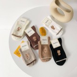 奶茶小熊羅紋中筒襪10雙/組