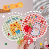 動物聯萌清涼折疊圓扇3入