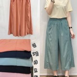 涼感棉大袋八分薄寬褲
