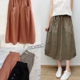 立體袋八釦長裙