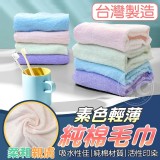 台灣製造🇹🇼素色輕薄純棉毛巾-4入