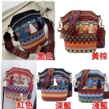 民族風流蘇水桶側背包