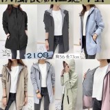 連帽長版風衣外套