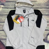 男單層外套 米白 肩黑