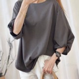 🛒氣質純色紐結七分袖上衣♥️