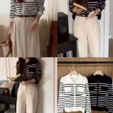 🏠俐落感條紋針織外套