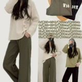 軍綠🏠衛布複合布彈力立體剪裁寬褲❤️ ⏰