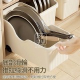 🏠簡約斜口式櫥櫃滑輪收納盒