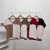 🏠V領配色拼接涼棉T