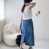 🏠率性工裝牛仔丹寧裙💙 特價：$360