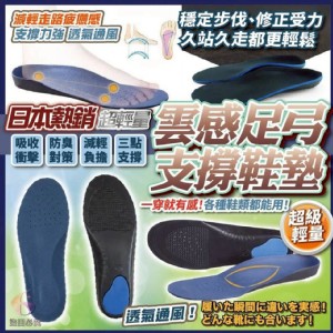 日本熱銷 🏠超輕量雲感足弓支撐鞋墊❤️ 特價：$59