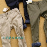 三種小翻邊--日單復古百搭寬鬆款休閒褲 超強設計~褲腳可變化出三種不同的花色~送皮帶!