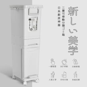 免運!日本主婦廚房神器免彎腰分類垃圾桶32L 2.5(kg) (3個，每個780元)
