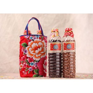 花布禮袋系列-貴婦組(台九號/黑金剛花生各一份(350g))