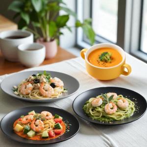 【易鼎活蝦】鳳尾蝦義大利麵+南瓜雞肉濃湯套餐組