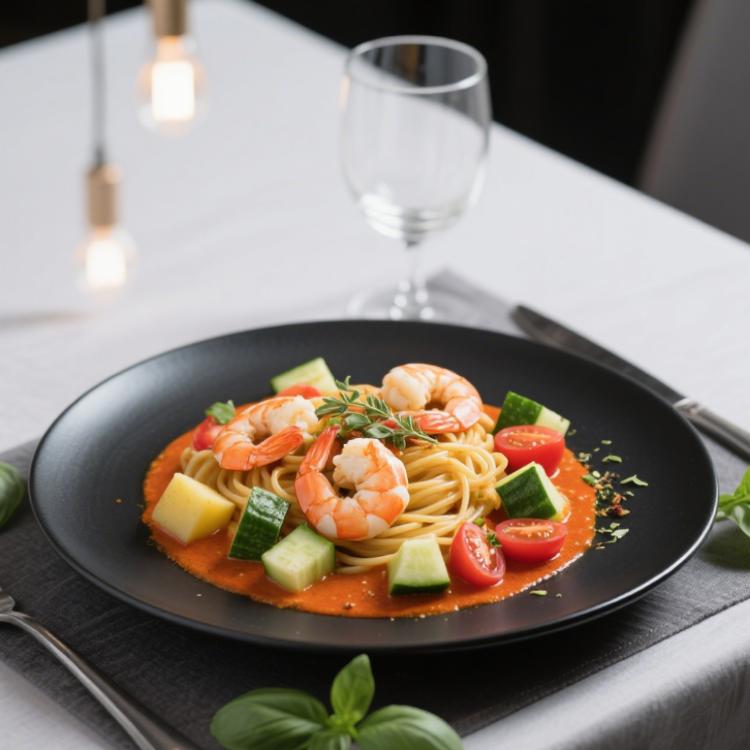 【易鼎活蝦】鳳尾蝦義大利麵+南瓜雞肉濃湯套餐組