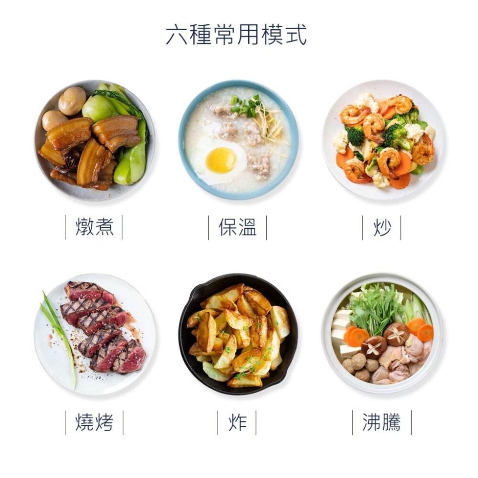 六種常用模式，保溫，炸，沸騰│。