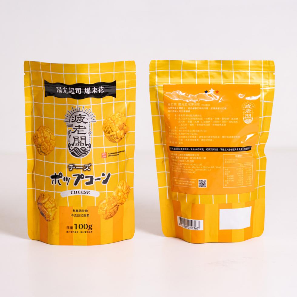 陽光起司 爆米花，チーズ，ポップコーン，妾老醬 陽光起司爆米花 SE，南口哲人の出車，100公，・・・大，酒料 黄色，乳製品・不適，非基因改造，不含反式脂肪。